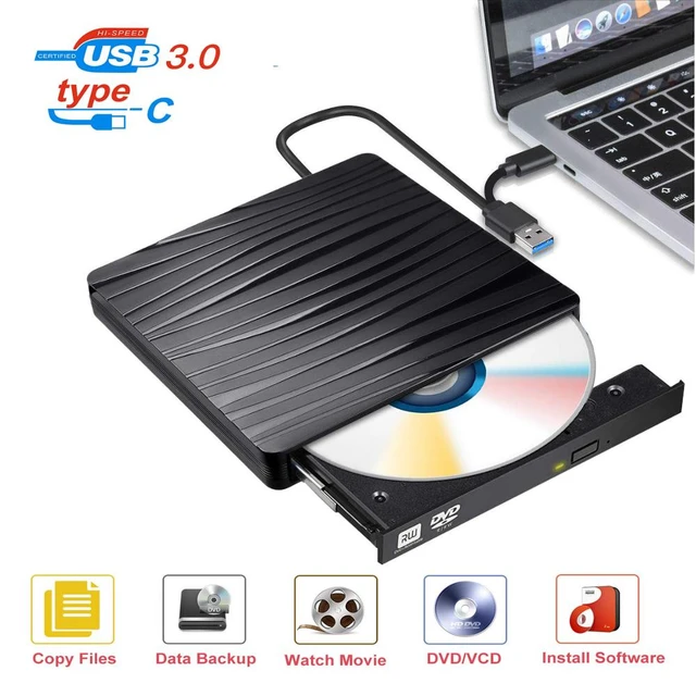 Lecteur de DVD externe, graveur de DVD USB 3.0, lecteur de CD/ DVD-RW de  Type C, lecteur de disque optique pour Mac, PC Windows - AliExpress