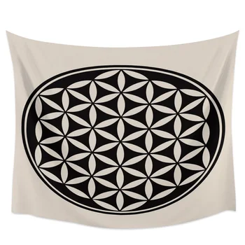 

Circle Black Polyester Wall Decor Tapestries Wall Decor Bedspread Coverlet Wall Art Curtain Throw Sheet Window Curtain Lightweig