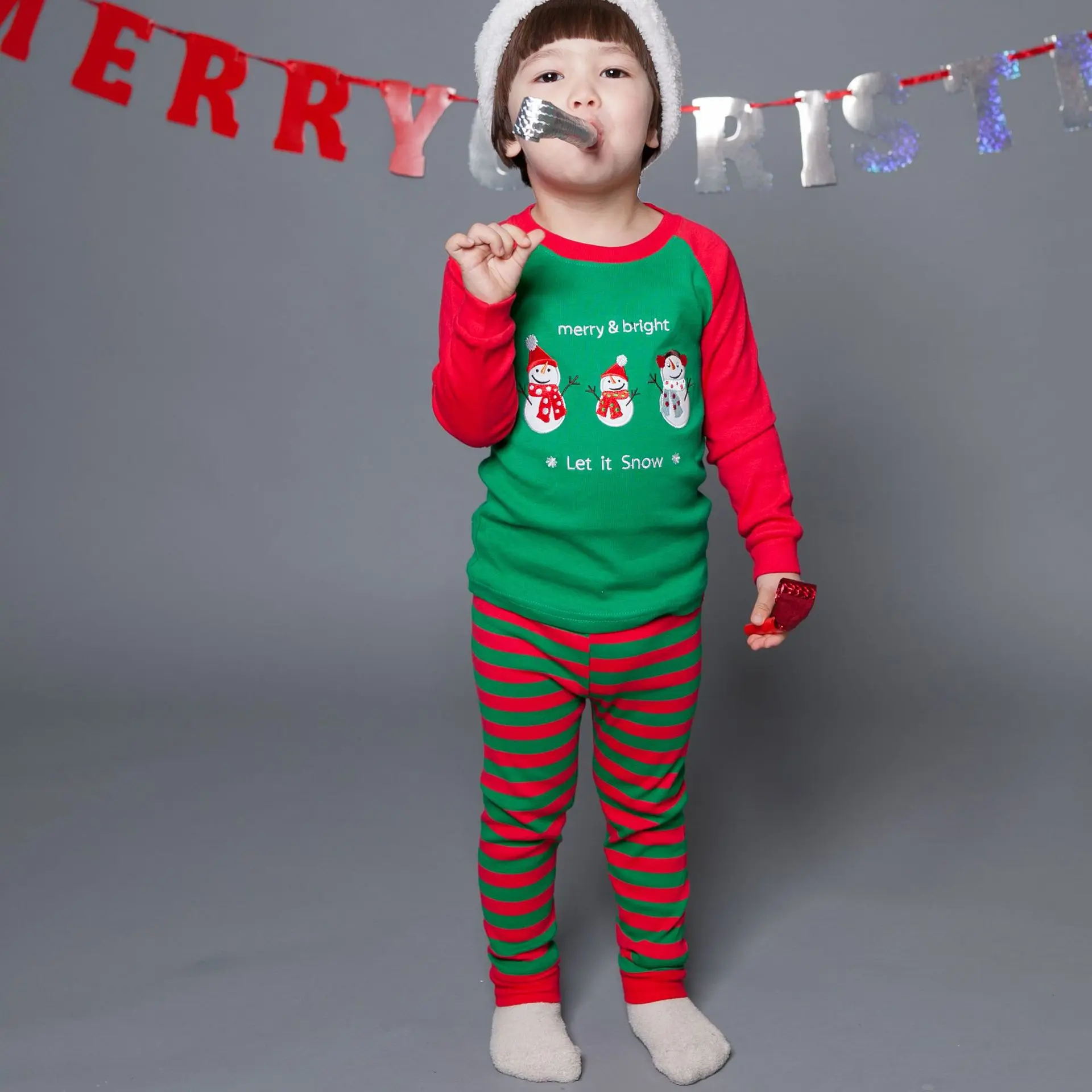 Г. Детские рождественские пижамы, комплект одежды, одежда для сна для мальчиков пижамы для маленьких девочек, Топы+ штаны, детский Рождественский комплект одежды из 2 предметов - Цвет: 29