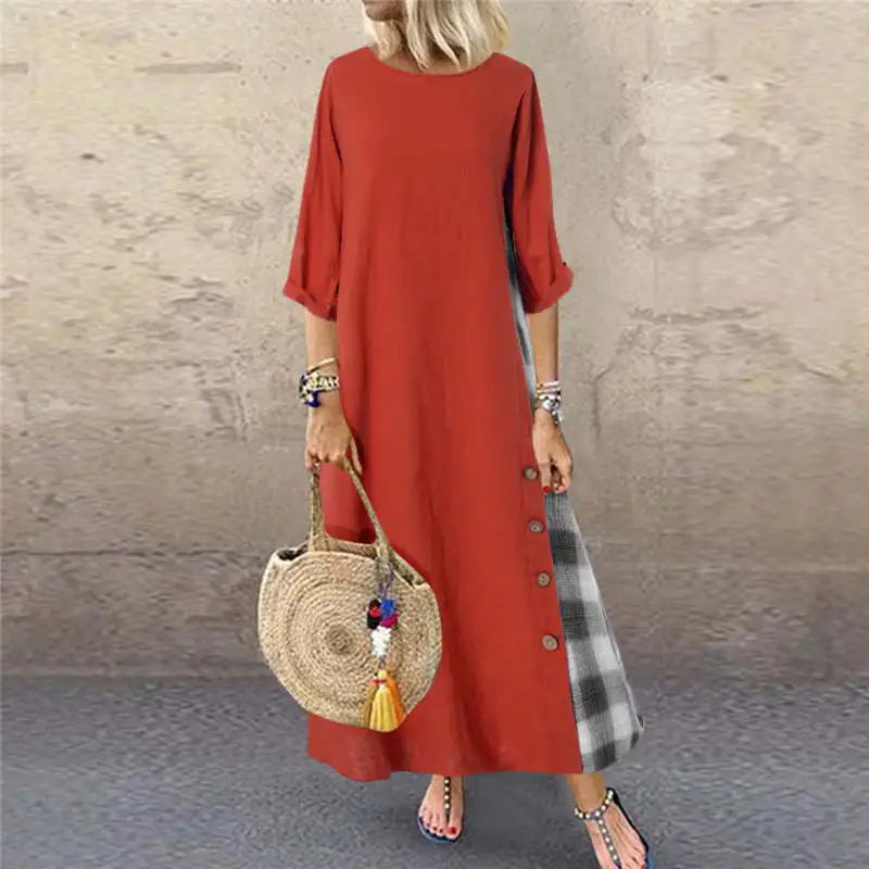 ZANZEA богемное мешковатое платье в горошек женский летний сарафан модная туника с коротким рукавом макси Vestidos Женский Повседневный Халат