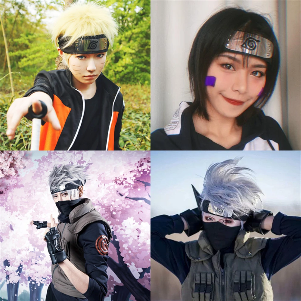 police woman costume Sasuke Uchiha Headwear Itachi Uzumaki Beanie Konoha Leaf Logo Headband Metal Ninja Cosplay Anime Costumes Accessories Wholesale anime cosplay