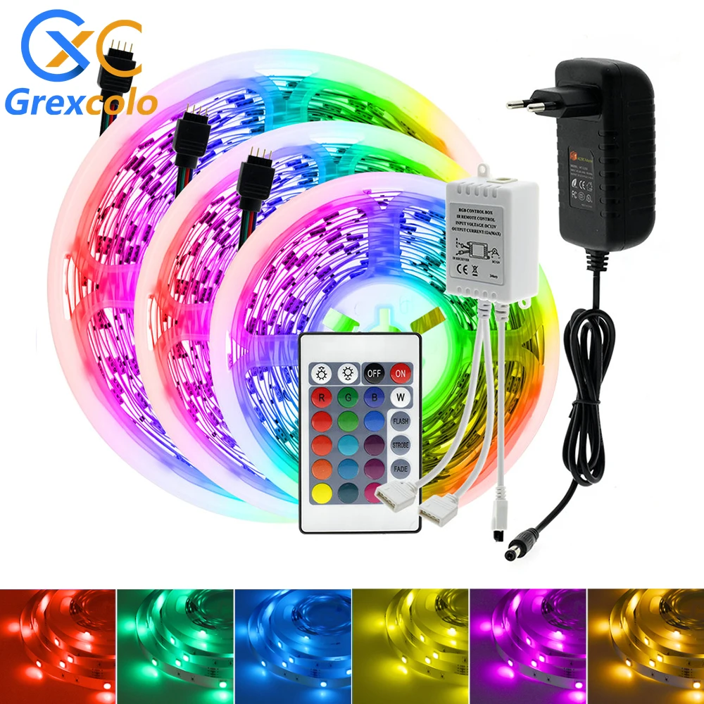 Светодиодные ленты светильник RGB 5050 DC12V Гибкая лампа лента диод 5 10 м 15 20 ФИТА