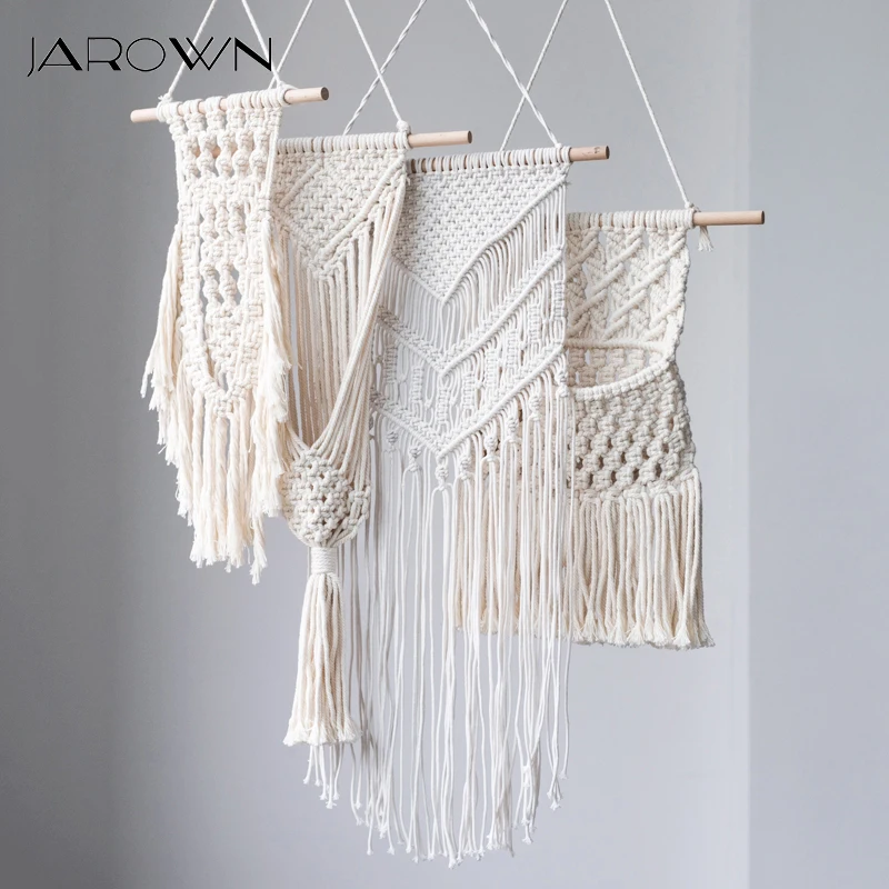 JAROWN Hand Woven Pocket Tassels Wall Hanging Flower Basket Tapestry Bohemian Decoration Nordic Style Home Dorm Chic Wall Accent JAROWN Hand Woven Pocket Tassels Wall Hanging Flower Basket Tapestry Bohemian Decoration Nordic Style Home Dorm Chic Wall Accent