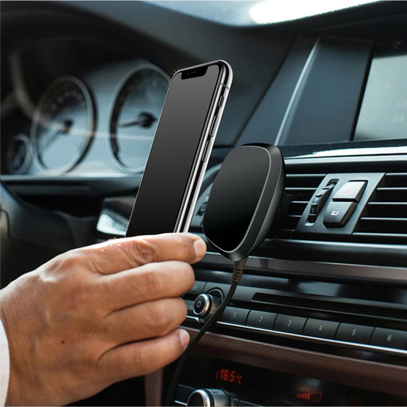 Автомобильное беспроводное зарядное устройство с вращением на 360 градусов для iPhone XsMax/Xs/Xr/8 plus Qi магнитное беспроводное автомобильное зарядное устройство для samsung S10/S9/S8