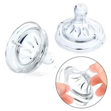 

3Pc Soft Safety Nipple Natural Flexible Replacement Accessories Newborn Baby Liquid Silicone Pacifier For Wide Mouth Milk Bottle