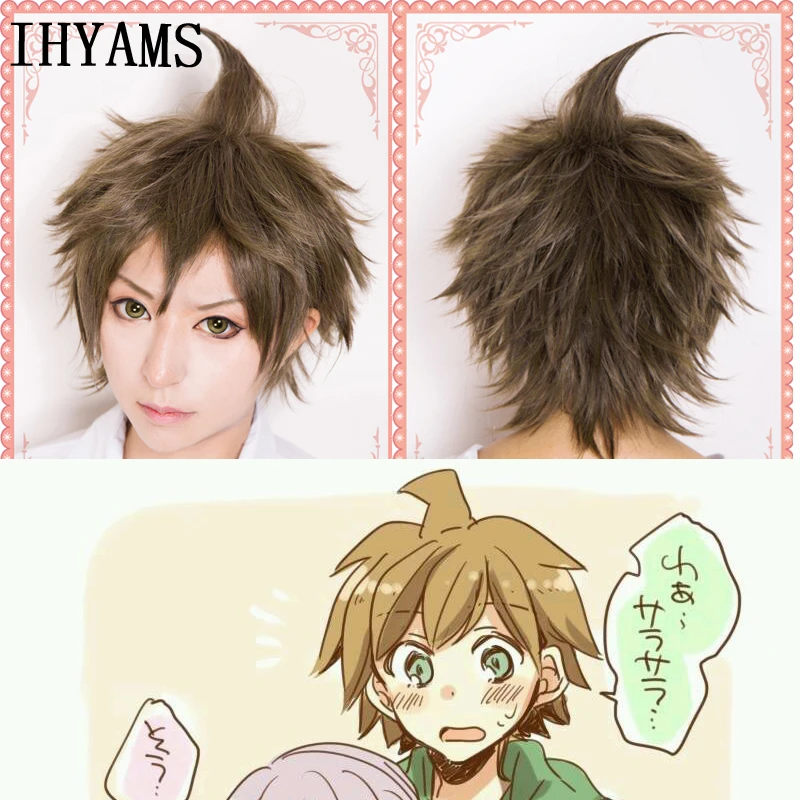 Super Dangan Ronpa 2 Danganronpa Hajime Hinata Wig Heat Resistant Synthetic Hair Short Fluffy Layered Cosplay Wig Wig Cap Anime Costumes Aliexpress