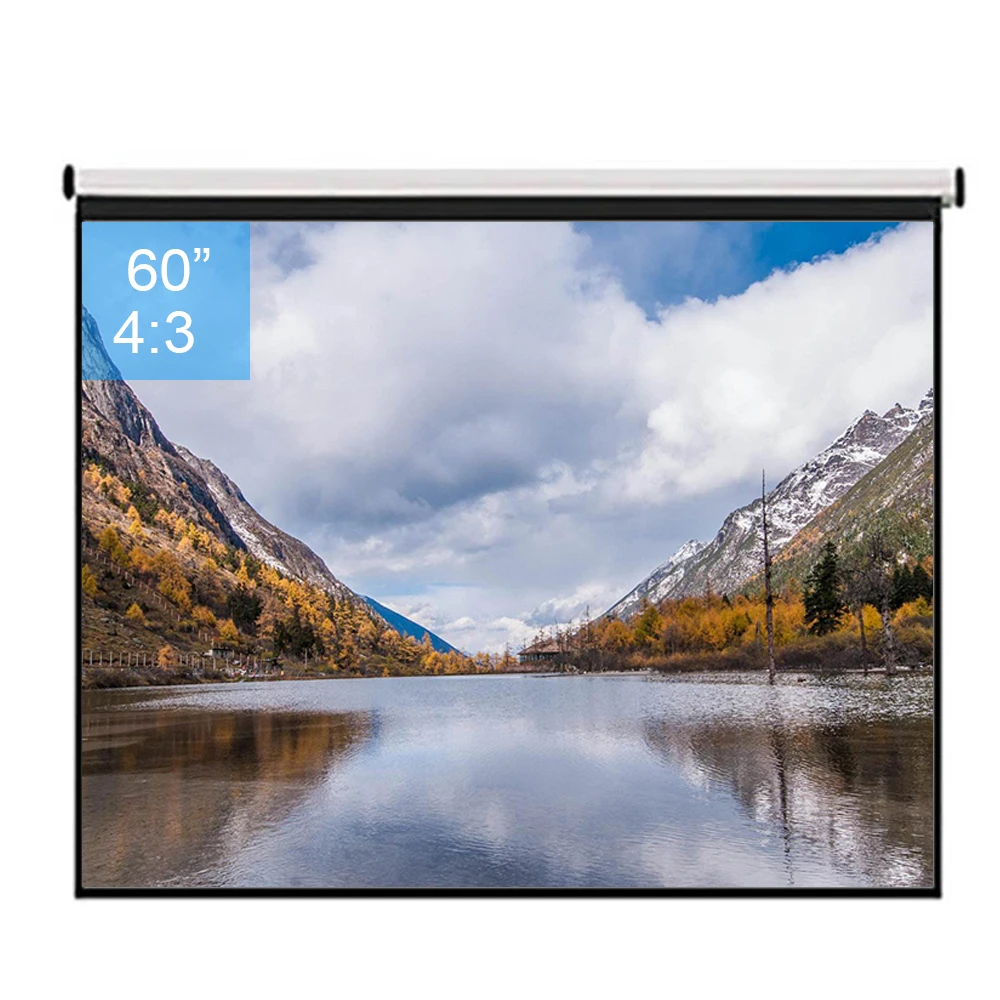 

60inch 4:3 Wall Mounted Matte White Projection Pull Down HD Screen Canvas LED Projector Screen For Home Theater office