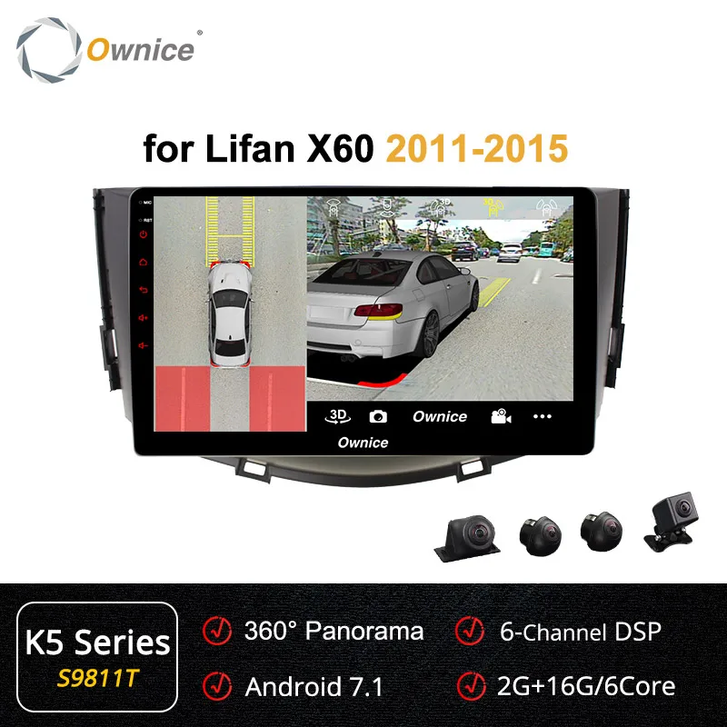S9811 K5 Ownice k3 k5 k6 Octa 8 ядро Android9.0 4 Гб+ 64 ГБ Автомобильный DVD Плеер gps навигации 2011 2012 2013 Lifan X60 DSP 4 аппарат не привязан к оператору сотовой связи SPDIF - Цвет: S9811 K5