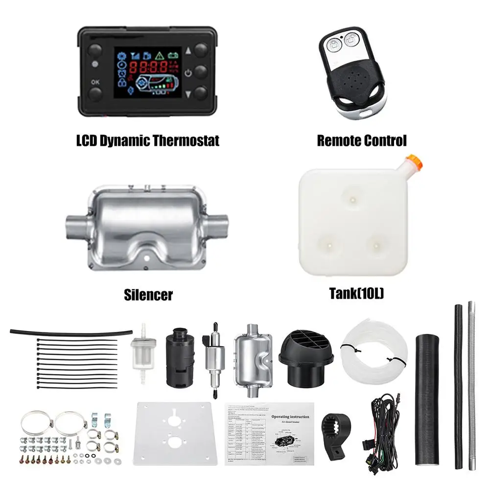 Подогреватель автомобиля 5KW 12V Воздушный дизельный автомобиль нагреватель с Дистанционный пульт с lcd Дисплей для RV, RV, прицеп грузовик, лодка