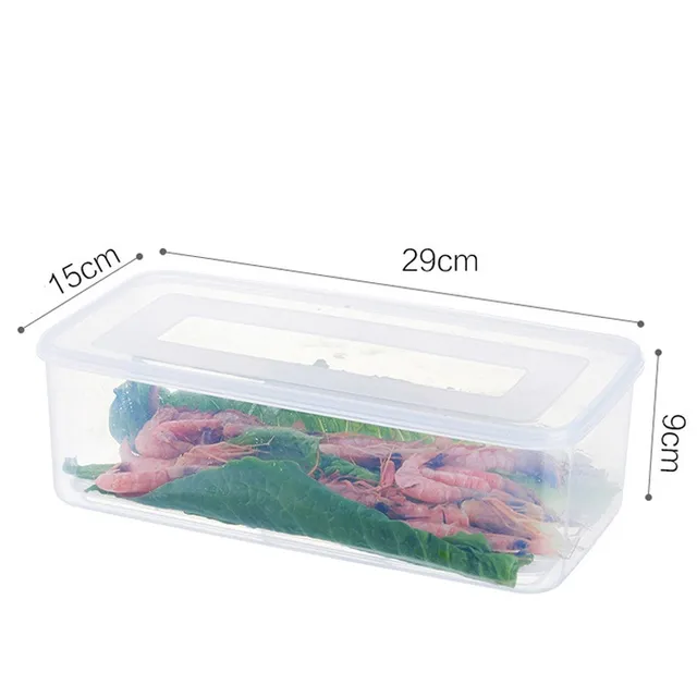 Food Storage Containers Freezer Container Plastic Food Storage Flour Freezing Box Leavening Pizza Cereals Box Food Storage Boats Clear 29x15x9cm