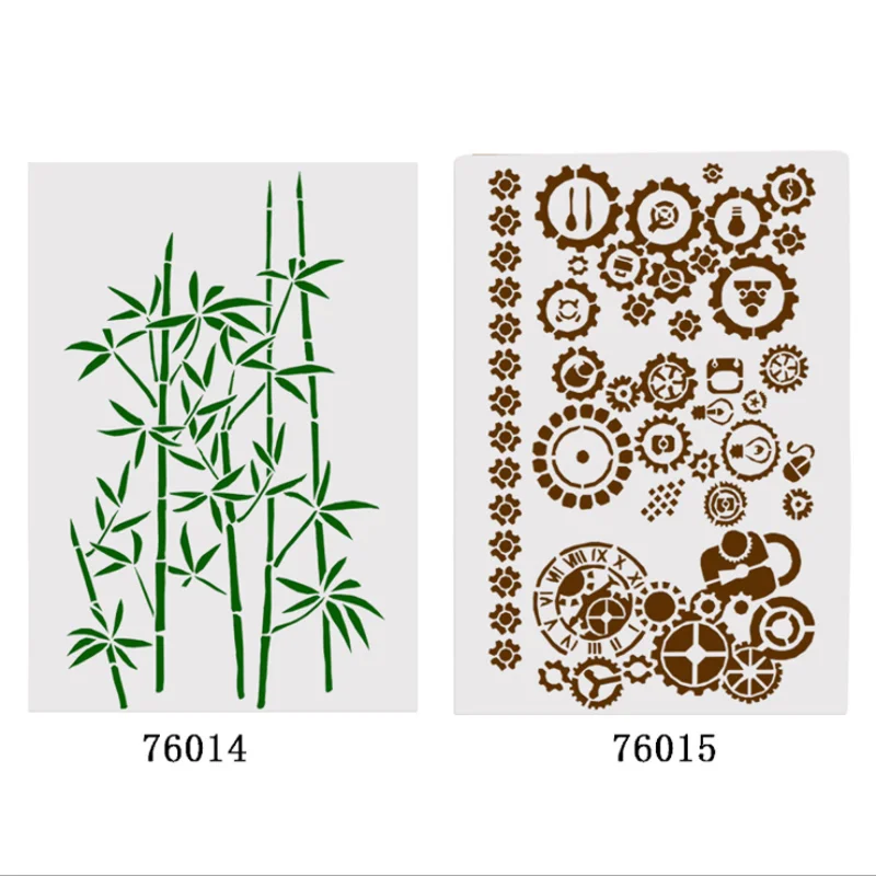 

2pc Bamboo Stencils Painting Wall Scrapbooking Photo Album Embossing Bullet Journal Stencils Drawing Template Theme Lace Ruler