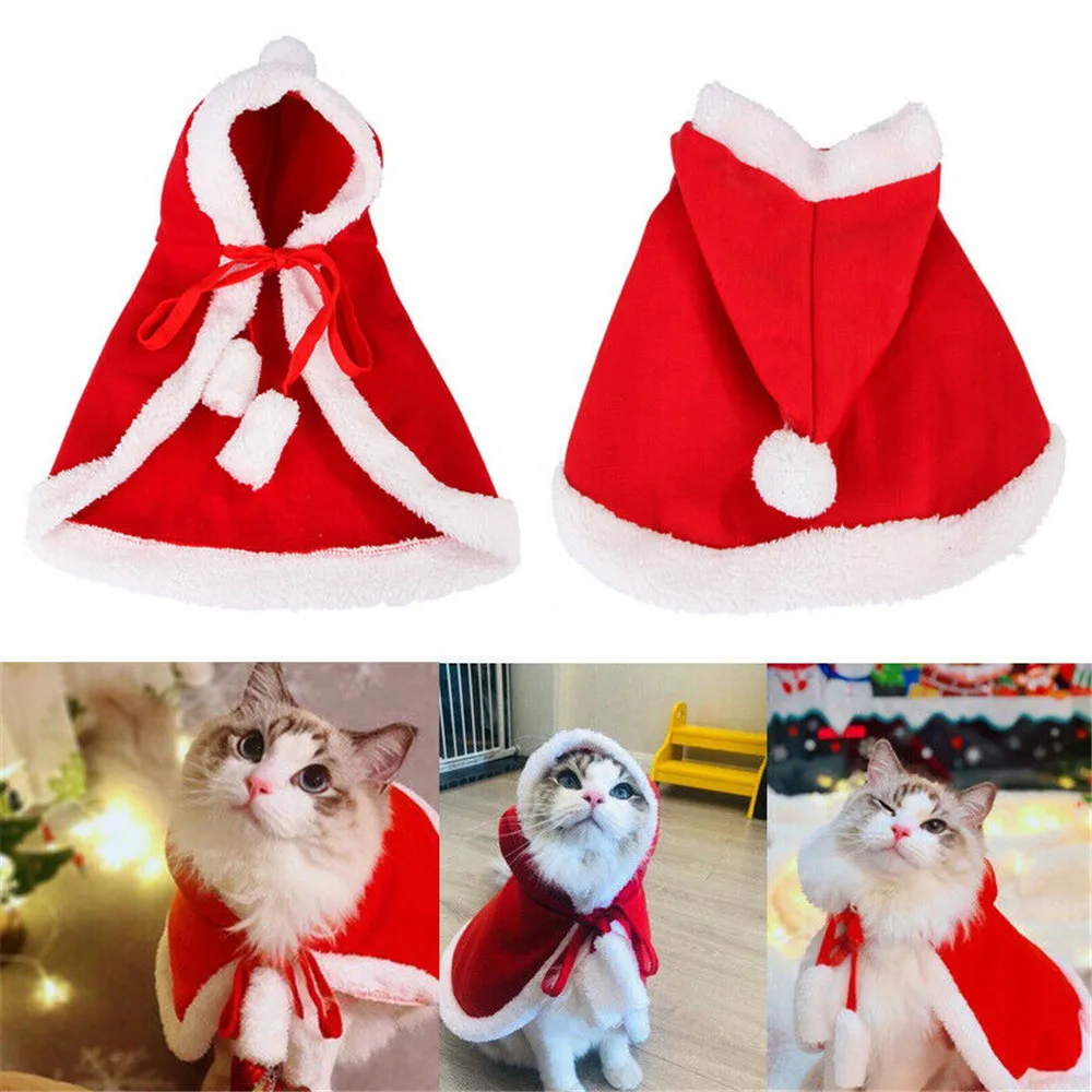 Haustier Weihnachtskostüm Grün M - Poncho Mit Stern & Pompons Für Katzen & Hunde
