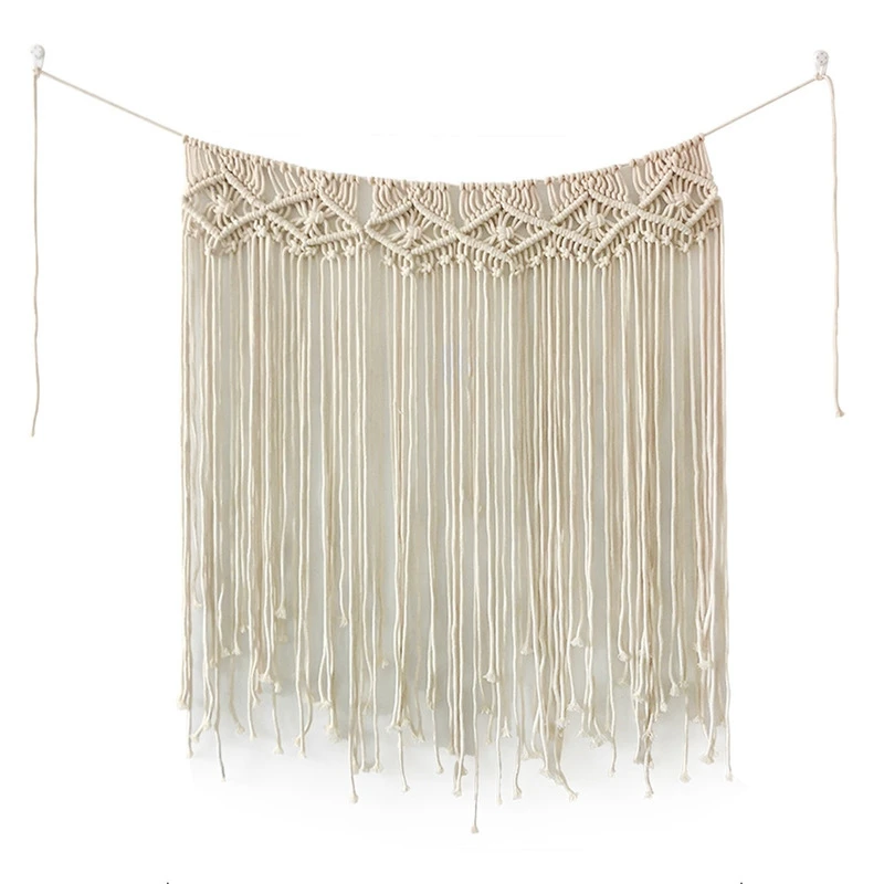

Macrame Wall Hanging Curtain Boho Chic Curtains Backdrop Woven Wall Tapestry Bohemian Home Art Decor Boho Handmade Tapestry