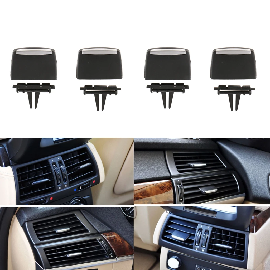 4pcs Car Rear+Front Air Conditioning Vent Outlet Tab Clip Repair Kit, Fit for BMW X5 X6 Car Replacement 2006-2013