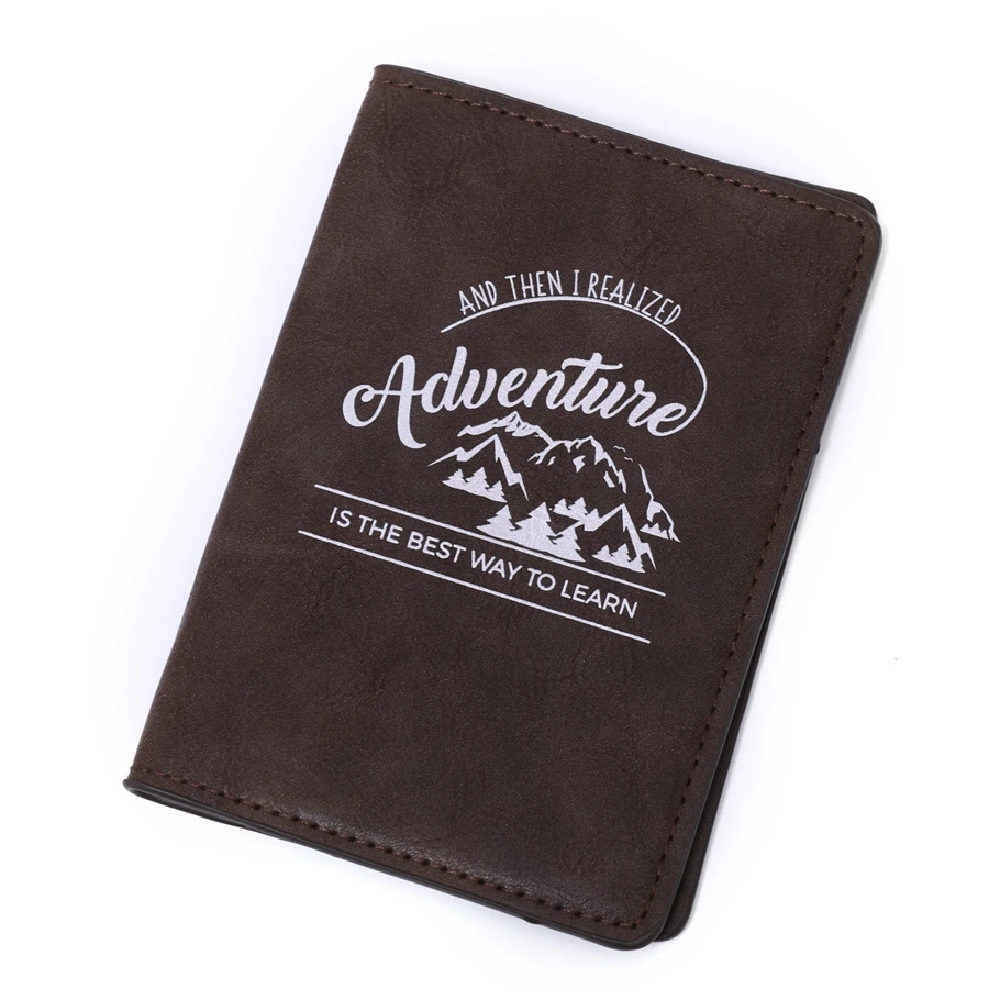 Leather-look travel inspiration passport cover and wallet