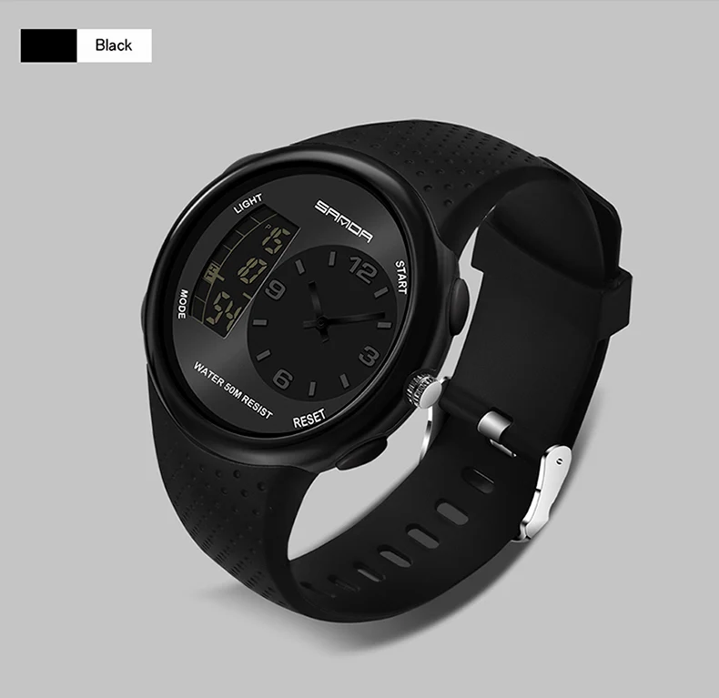SANDA бренд мужской светодиодный цифровой секундомер Дата Резиновые Спортивные наручные часы военные часы мужские relogio kol saati модные часы