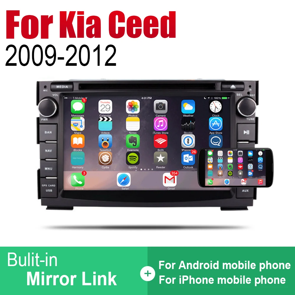 Автомобильный DVD плеер для Kia Ceed 2009 2010 2011 2012 автомагнитола 2 Din Android GPS навигация BT Wi
