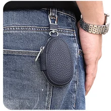 Натуральная кожа для мужчин и женщин, держатель для ключей, модный брелок из воловьей кожи, органайзер, унисекс, мини, висящий на талии, кошелек для ключей, овальный, Porta Chaves D978