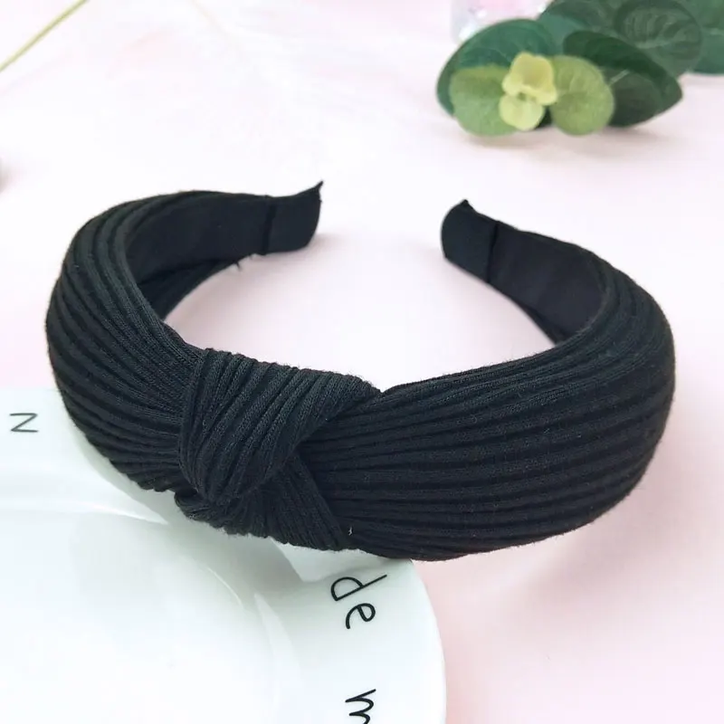 Lady Hair Hoop Top Knot Turban Headband Elastic Hairband Hair Accessories for Girls No Slip Stay on Knotted Head band Hair Band best hair clips