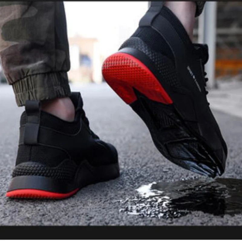 Мужская Рабочая обувь со стальным носком; Повседневные Дышащие уличные кроссовки; непромокаемые ботинки; удобные промышленные ботинки для мужчин
