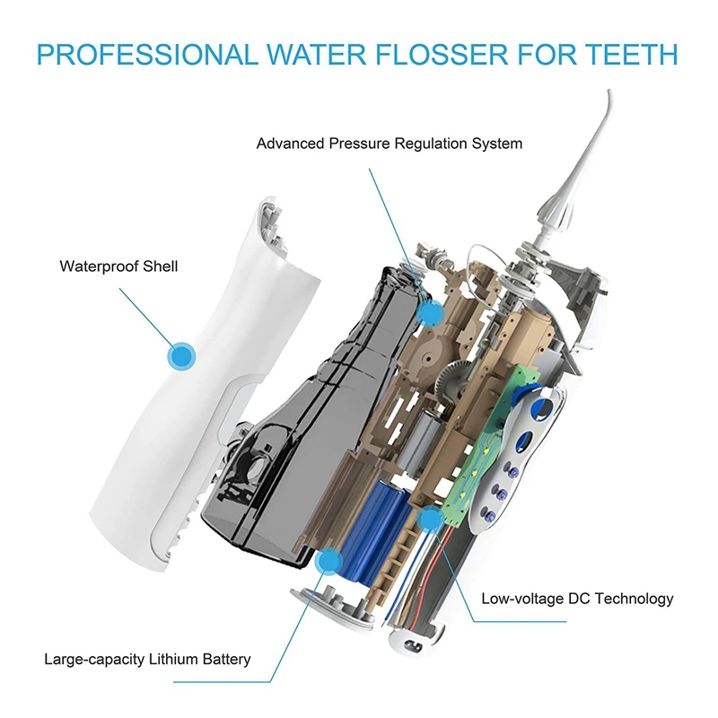 Стоматологический Ирригатор 4-Mode водный Флоссер для зубных брекетов и мостов с высоким давлением от дентина и насадок IPX7 Waterpro