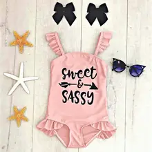 Розовый купальник, слитный купальник для детей, Детский пляжный Цельный купальник с рисунком бабочки для девочек