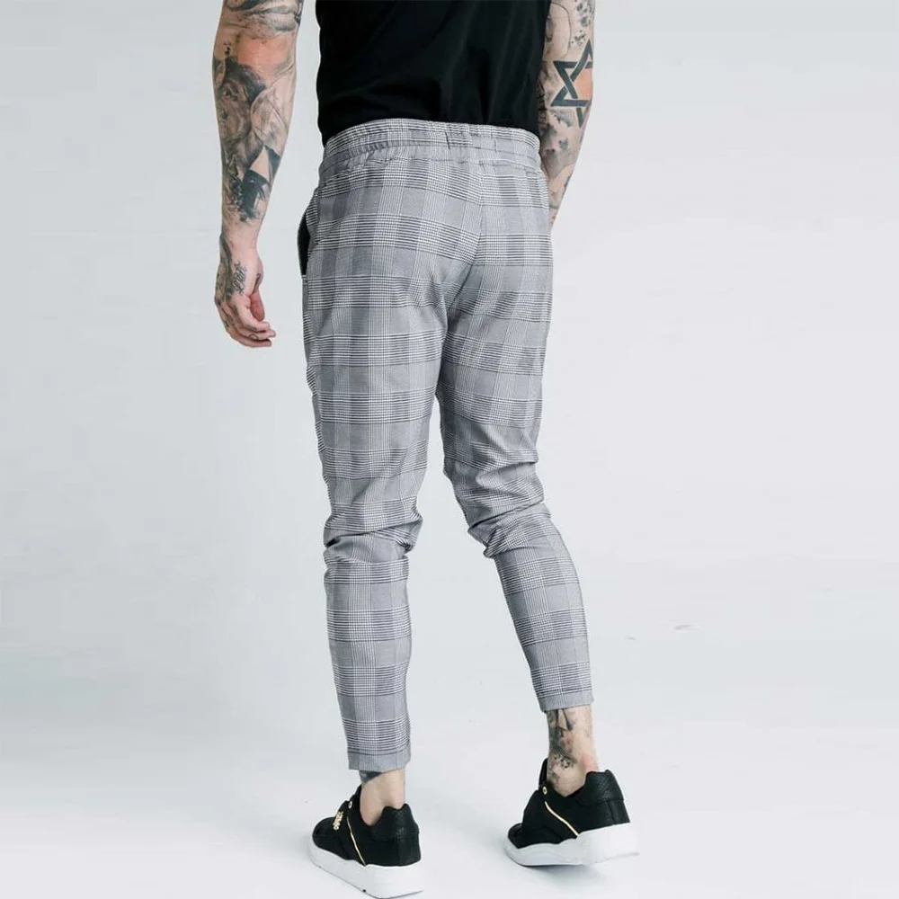 Mens Joggers Casual Skinny Plaid Pants Men Autumn Sweatpants Bottom Trousers Streetwear Brand Clothing Track Jogger Joggers Men