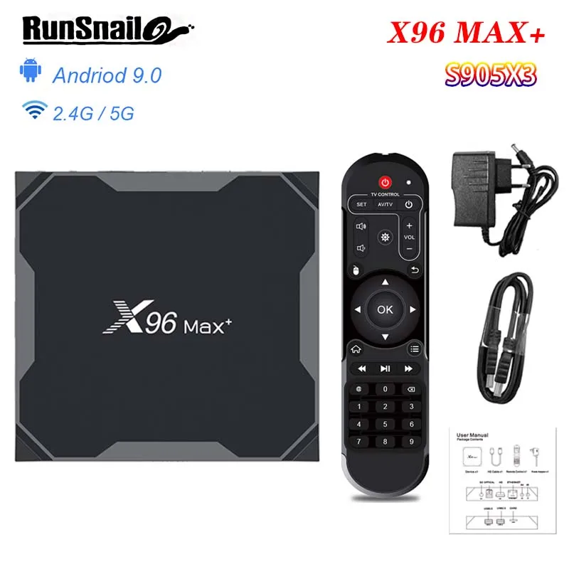  X96 MAX Plus Android 9.0 TV BOX 4GB RAM Amlogice S905X3 2GB 16GB 8K Video Player 2.4G&5GDual Wifi Y
