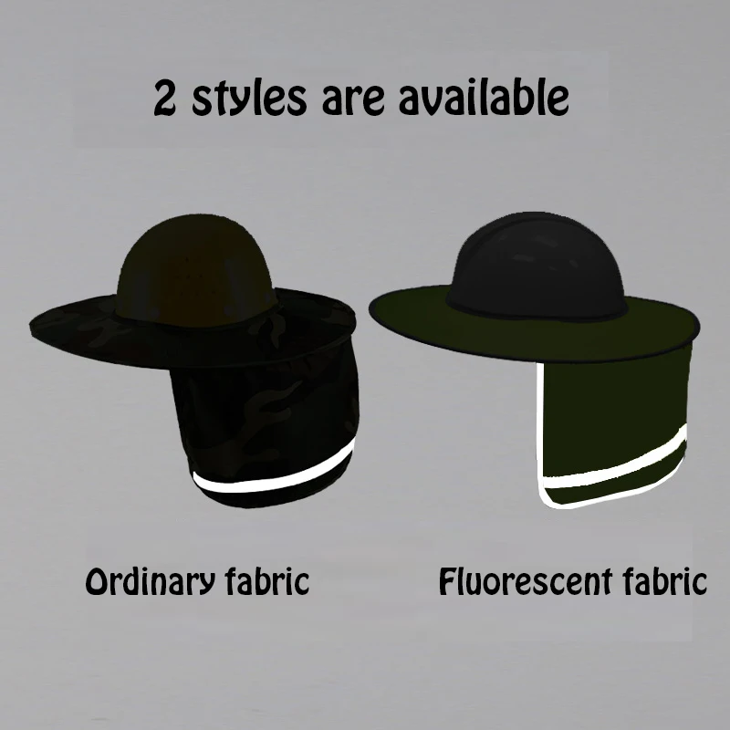 Hi Vis Sunshade Outdoor Construction Safety Hard Hat Sun Shade Neck Shield Reflective Stripe Protective Helmets Shield Dropship