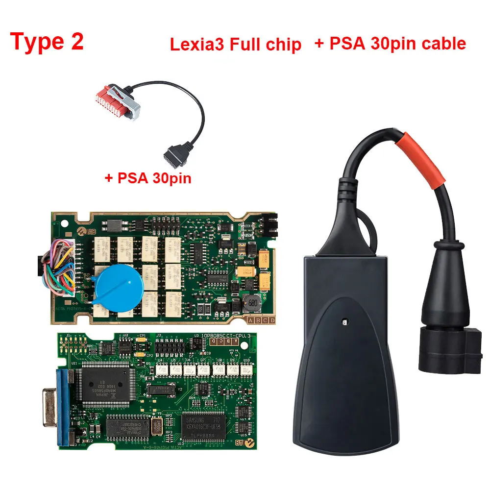 Lexia 3 полный чип золотой край Diagbox V7.83 Lexia3 PP2000 прошивка 921815C для Citroen для peugeot с S.1279 и PSA 30pin кабель - Цвет: with 30pin