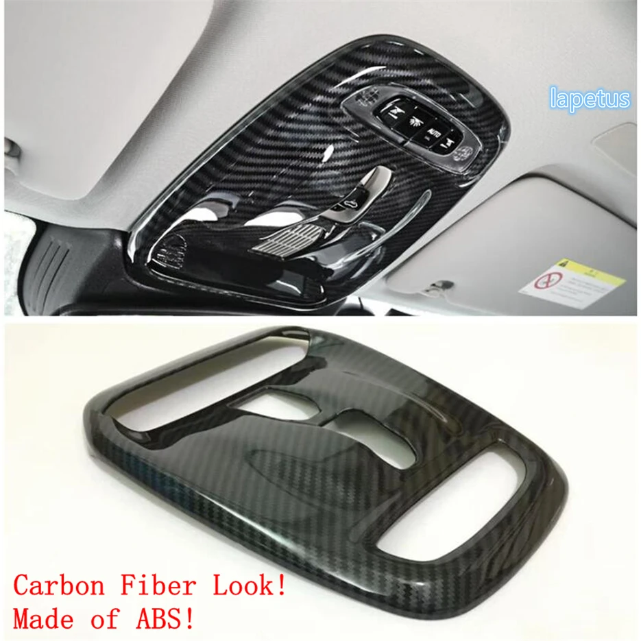 

Lapetus Roof Upper Reading Lights Lamp Decoration Frame Cover Trim Fit For Volvo XC60 2018 2019 2020 ABS Matte Carbon Fiber Look