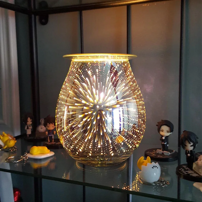 COOSA стекло 3D эффект Starburst фейерверк Электрический воск масляный светильник