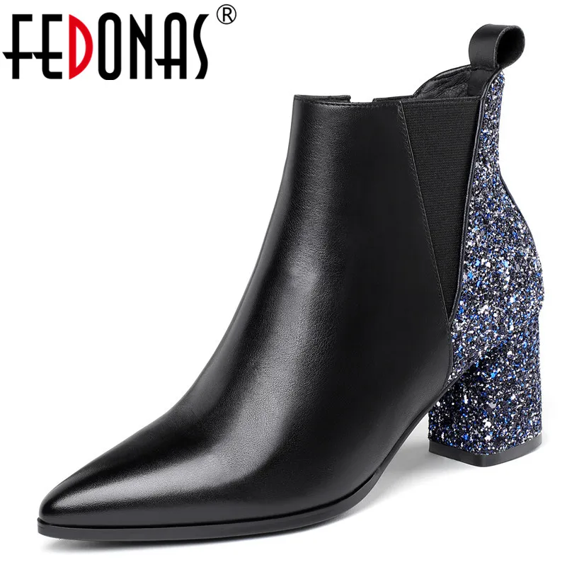 FEDONAS/качественные женские ботильоны из натуральной кожи короткие ботинки на