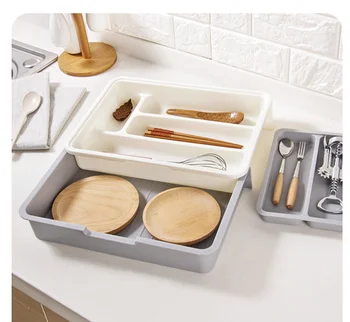 

Drawer Separated Storage Box Plastic Chopsticks Spoon Classification Box Kitchen orgainzer