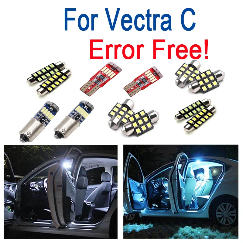 

Perfect White New high Quality 10pcs LED trunk bulb Interior dome Light Kit for Opel Vectra C GTS Saloon Estate (2003-2008)