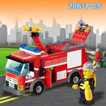 

Fire Control Series Spelling Insert Assembling Building Blocks Fire Control Water Spray Vehicle