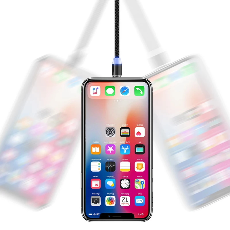 Магнитный кабель Micro USB 1 м для Samsung Android мобильный телефон Type c зарядка Huawei P20 P30 Mate 20