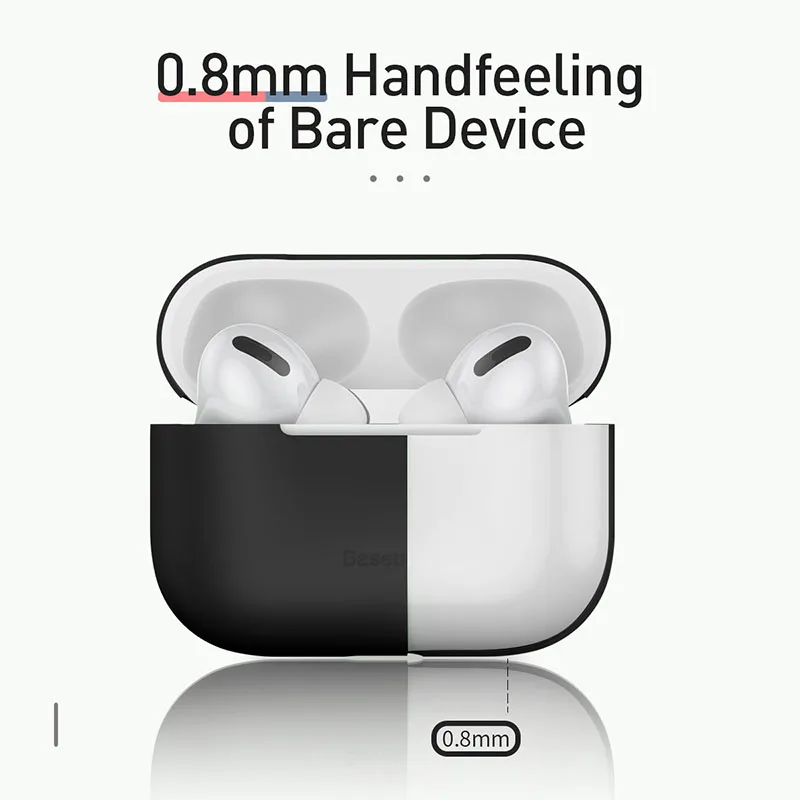 Baseus силиконовый чехол для airPods Pro, защитный чехол для Apple, беспроводные Bluetooth наушники, роскошный популярный черный