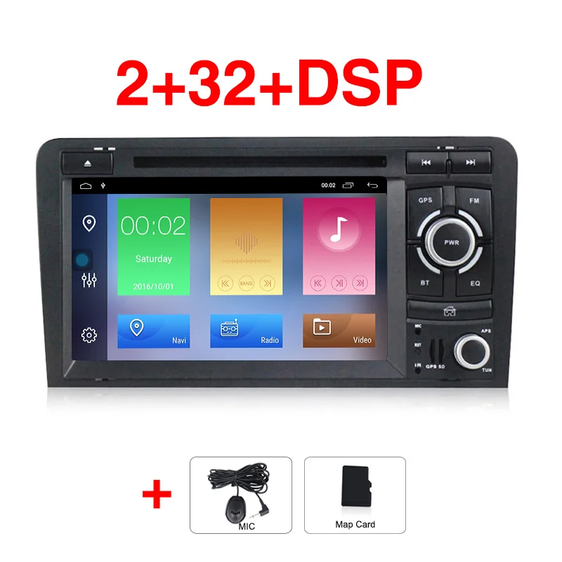 Новинка! 2din 2+ 32G Android 9,1 автомобильный dvd-плеер gps навигация для Audi A3 S3 2003-2013 мультимедийный плеер радио FM wifi BT RDS CAN шина - Цвет: Car dvd