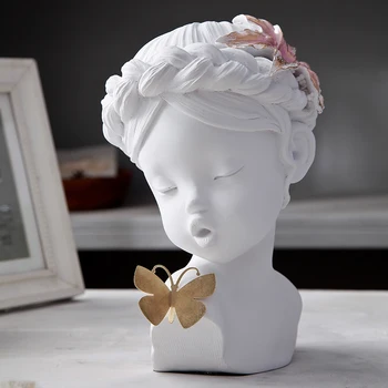 European Kissing Butterfly Angel Cute Girl Resin Statues Wedding Gifts Home Desktop Figurines Decoration Baby Sculpture Crafts 2