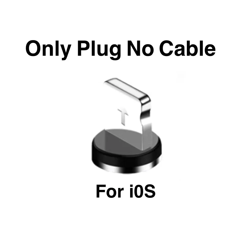 Светодиодный магнитный кабель USB для быстрой зарядки, 1 м, кабель Micro USB для iPhone, huawei, samsung и т. Д., магнитное зарядное устройство type-C для Xiaomi Redmi - Цвет: Only Plug For i0S