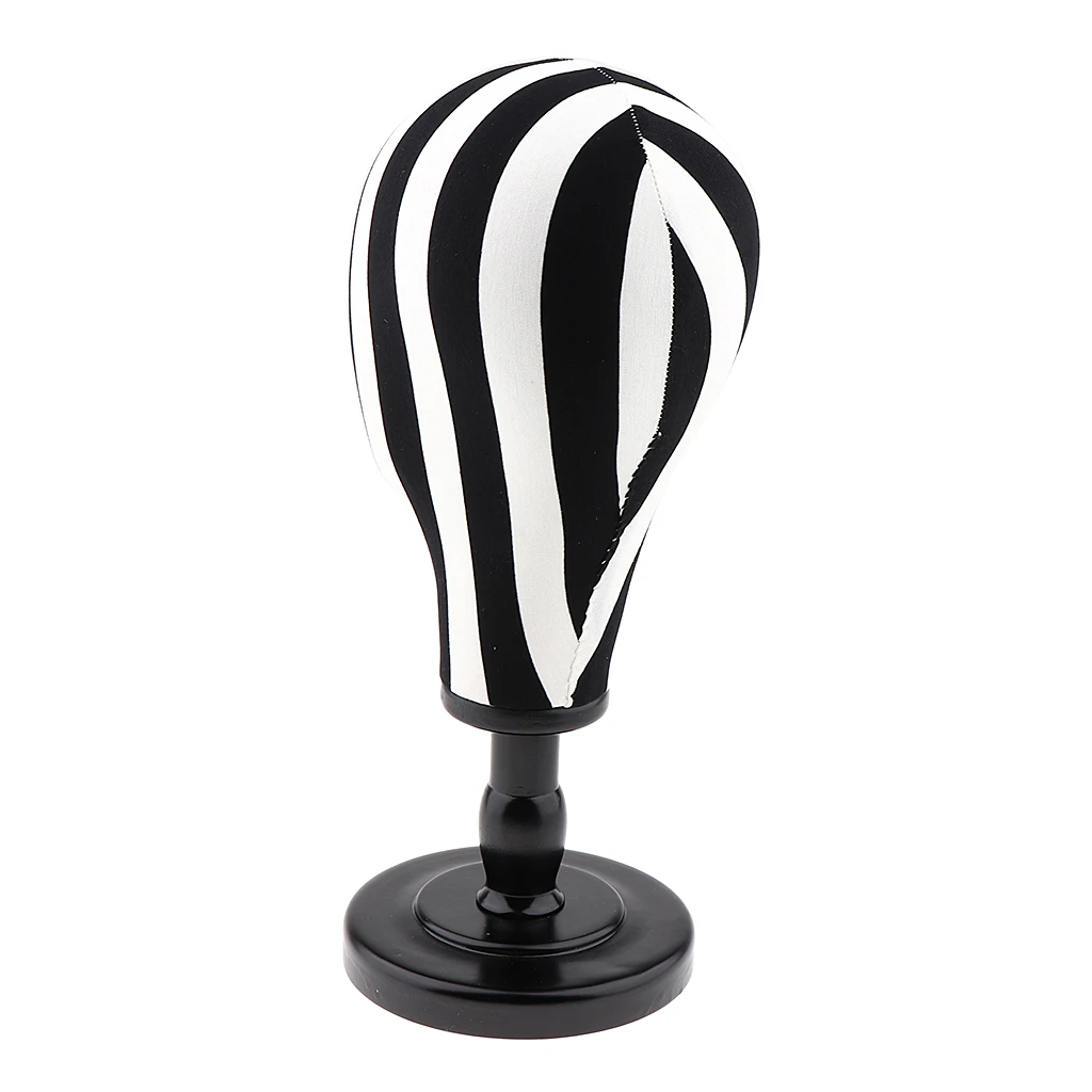 21 inch Hair Wigs Extension Making Hats Caps Display Linen Cover Block Mannequin Head Model + Detachable Wood Stand