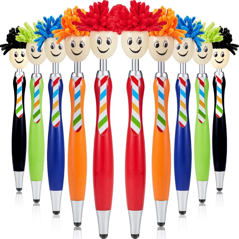 

10 Pieces Mop Topper Pens Screen Cleaner Stylus Pens 3-In-1 Stylus Pen Duster for Kids and Adults