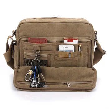 

2020 new canvas bag shoulder bag men's crossbody casual ipad bag adjustable shoulder strap shoulder bag
