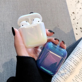 

Hot 3D Water droplets flash Rainbow Hard Headphone Earphone case for airpods 1 2 Wireless Bluetooth headset Protective cover