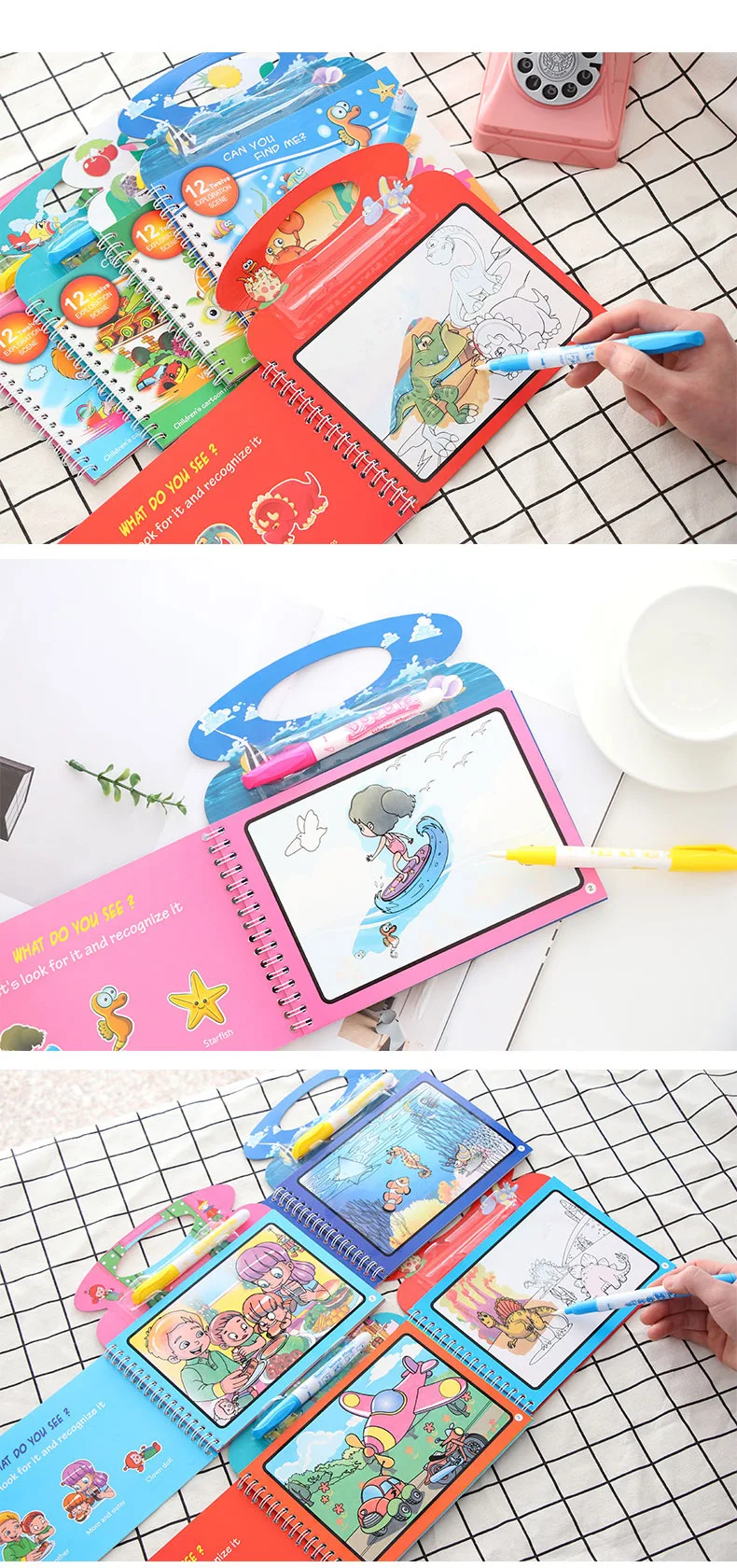 Hot Sale Magic Water Drawing Book Coloring Book Doodle& Magic Pen Painting Drawing for Children Toys and Have a Good Quality
