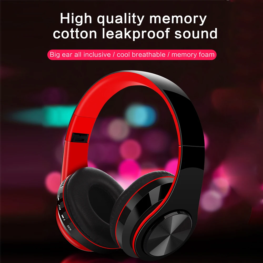 FG-69 Bluetooth 5,0 наушники Беспроводная гарнитура Поддержка TF карты FM тяжелый бас Складная портативная Регулируемая гарнитура с микрофоном