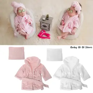 Peignoir Double couche en coton pour bébé fille et garçon, peignoir, bonnet  à capuche, doux, pyjama, vêtements chauds pour la maison - AliExpress