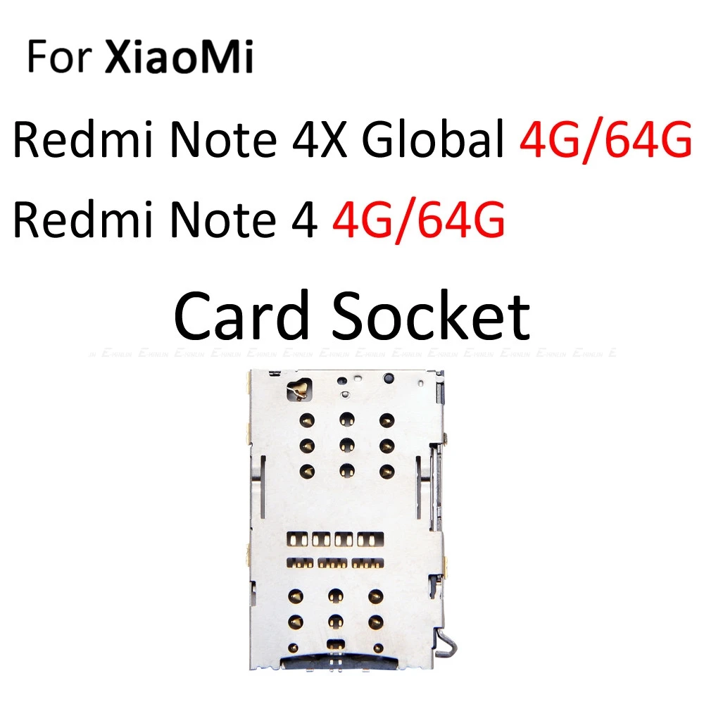 Гнездо для sim-карты Слот лоток считыватель Держатель Разъем Micro SD адаптер контейнер для Xiaomi Redmi Note 4 4X Глобальный запасные части