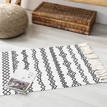 

2020 New Tassel Carpet Multicolor Pattern Bedside Geometric Floor Mat Living Room Bedroom Home Decor